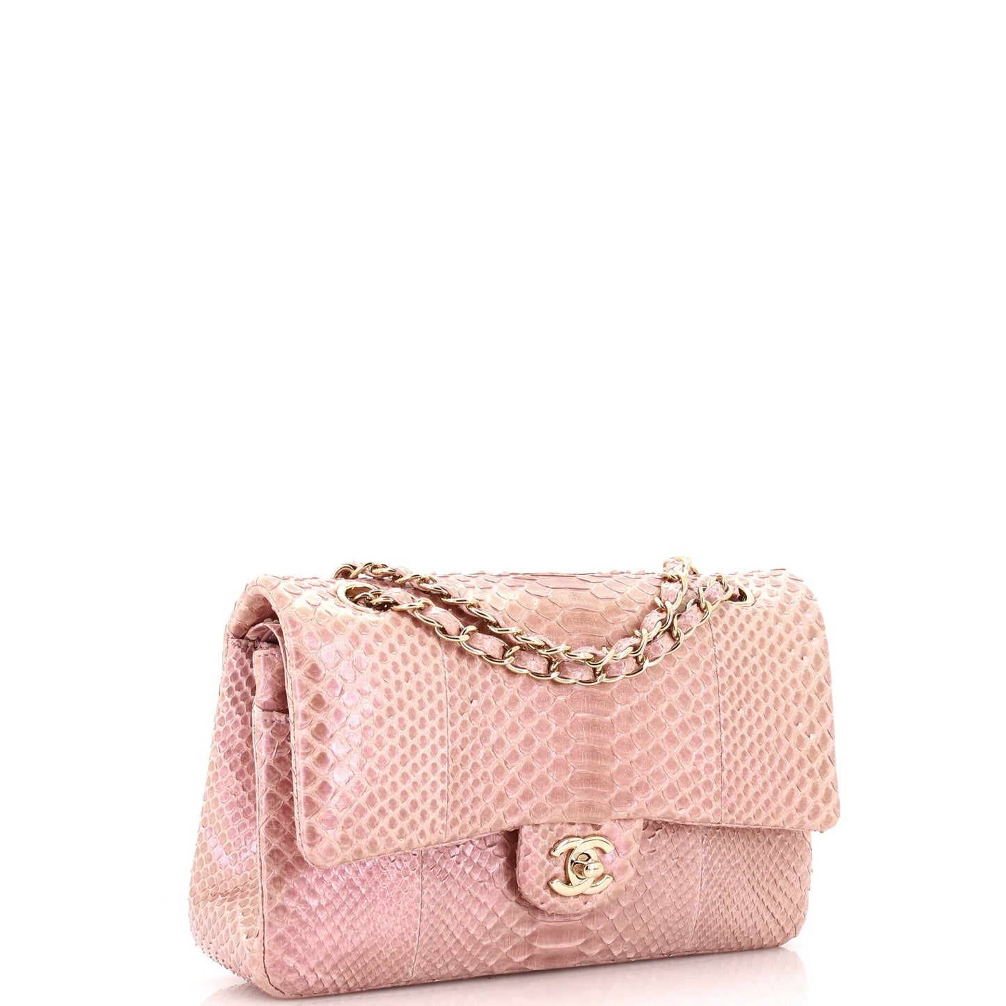 Classic Double Flap Bag Iridescent Python Medium