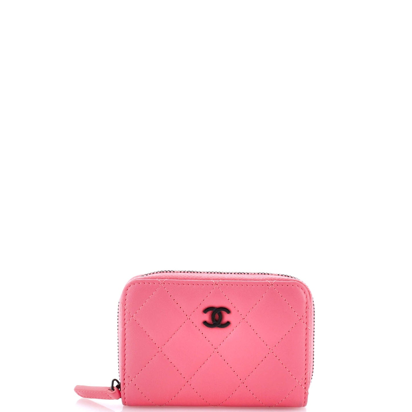 CC Zip Coin Purse Quilted Lambskin Small