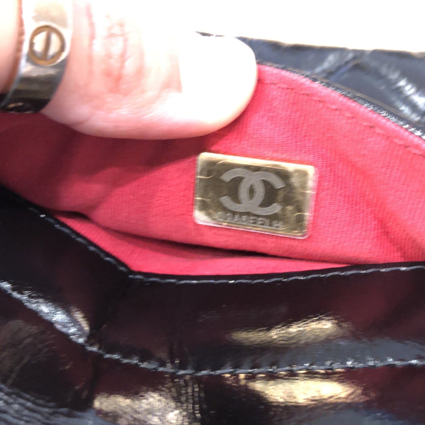 Wavy CC Hobo Quilted Crumpled Calfskin Small