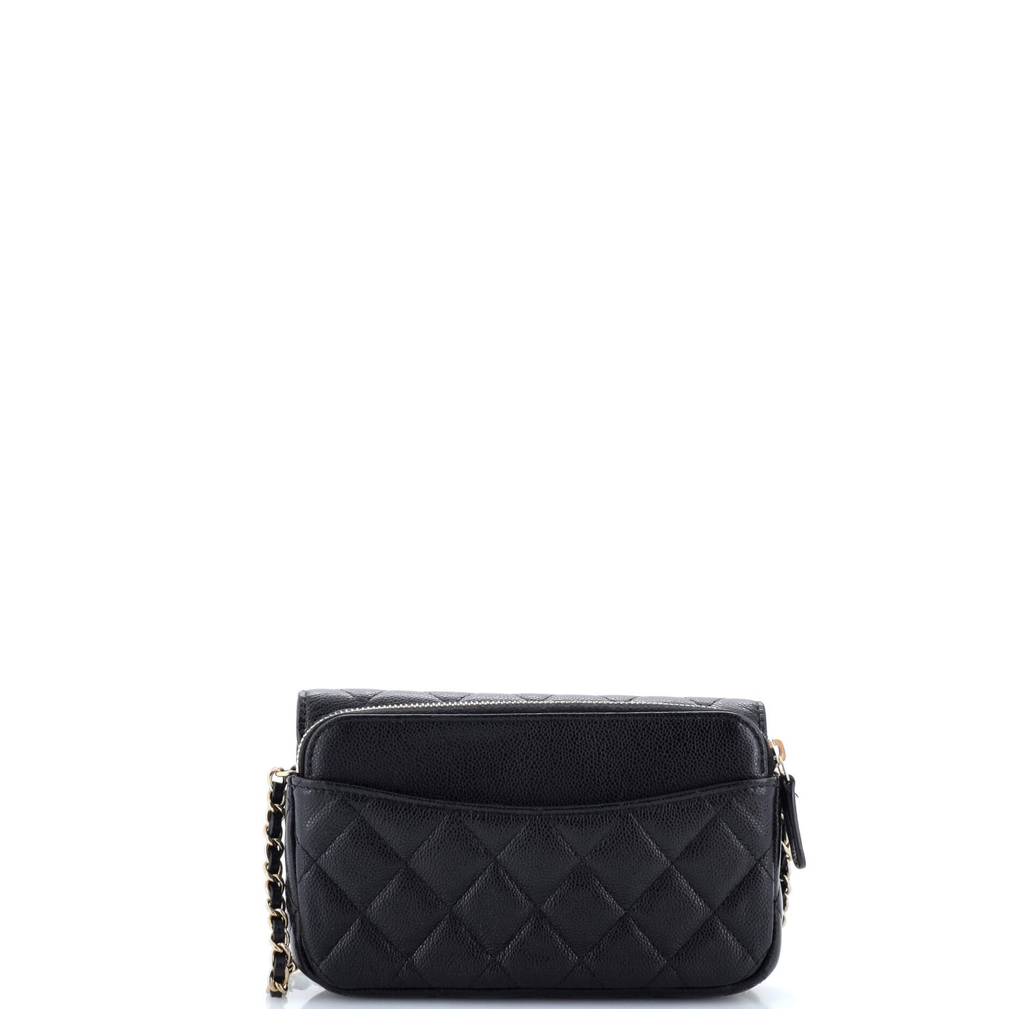 Classic Flap Phone Holder with Chain Quilted Caviar