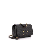 Filigree Flap Bag Quilted Caviar Medium