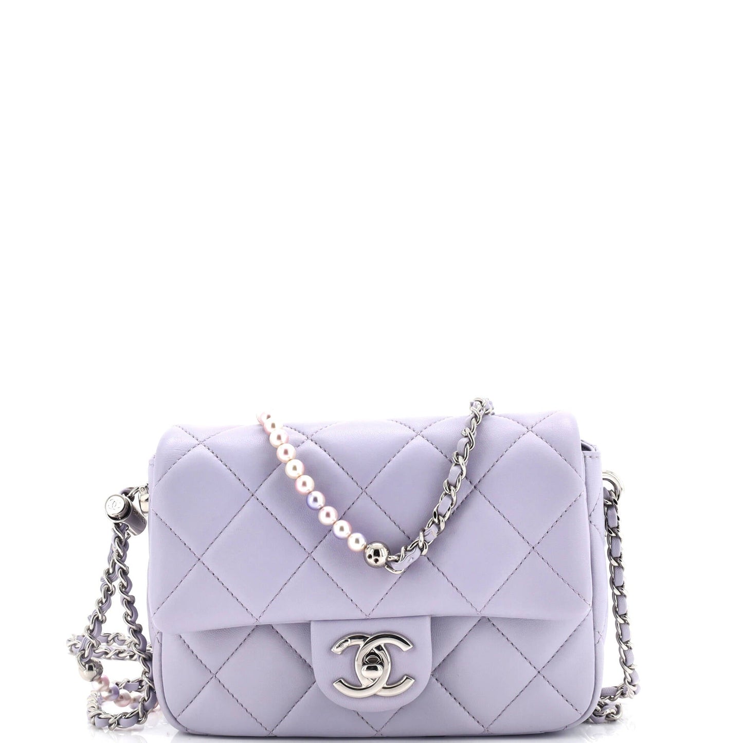 My Perfect Adjustable Chain Flap Bag Quilted Lambskin with Pearls Mini