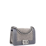 Boy Flap Bag Chevron Denim Small