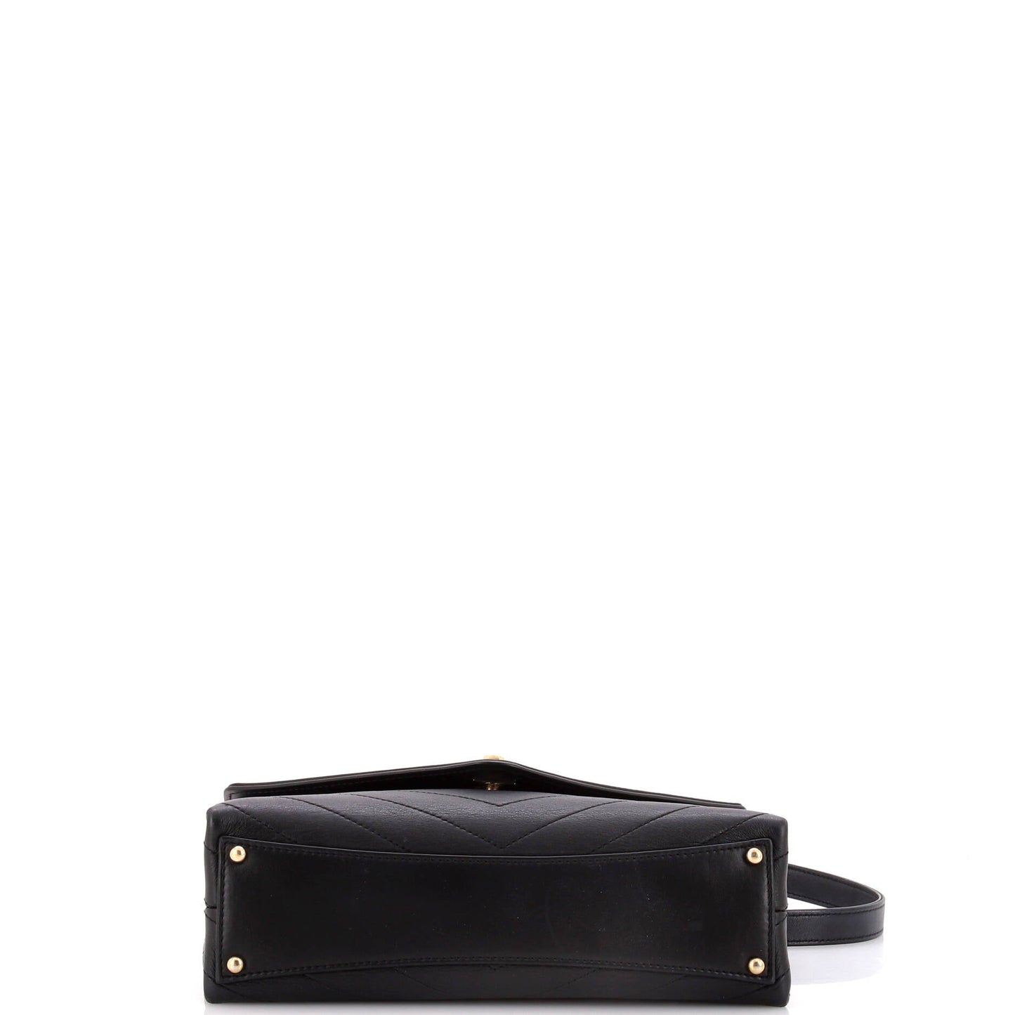 Coco Chevron Flap Bag Stitched Calfskin Small