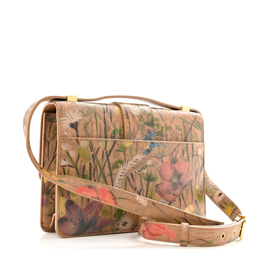 Christian Dior Calfskin Floral Printed 30 Montaigne Flap Bag Cuivre Multicolor