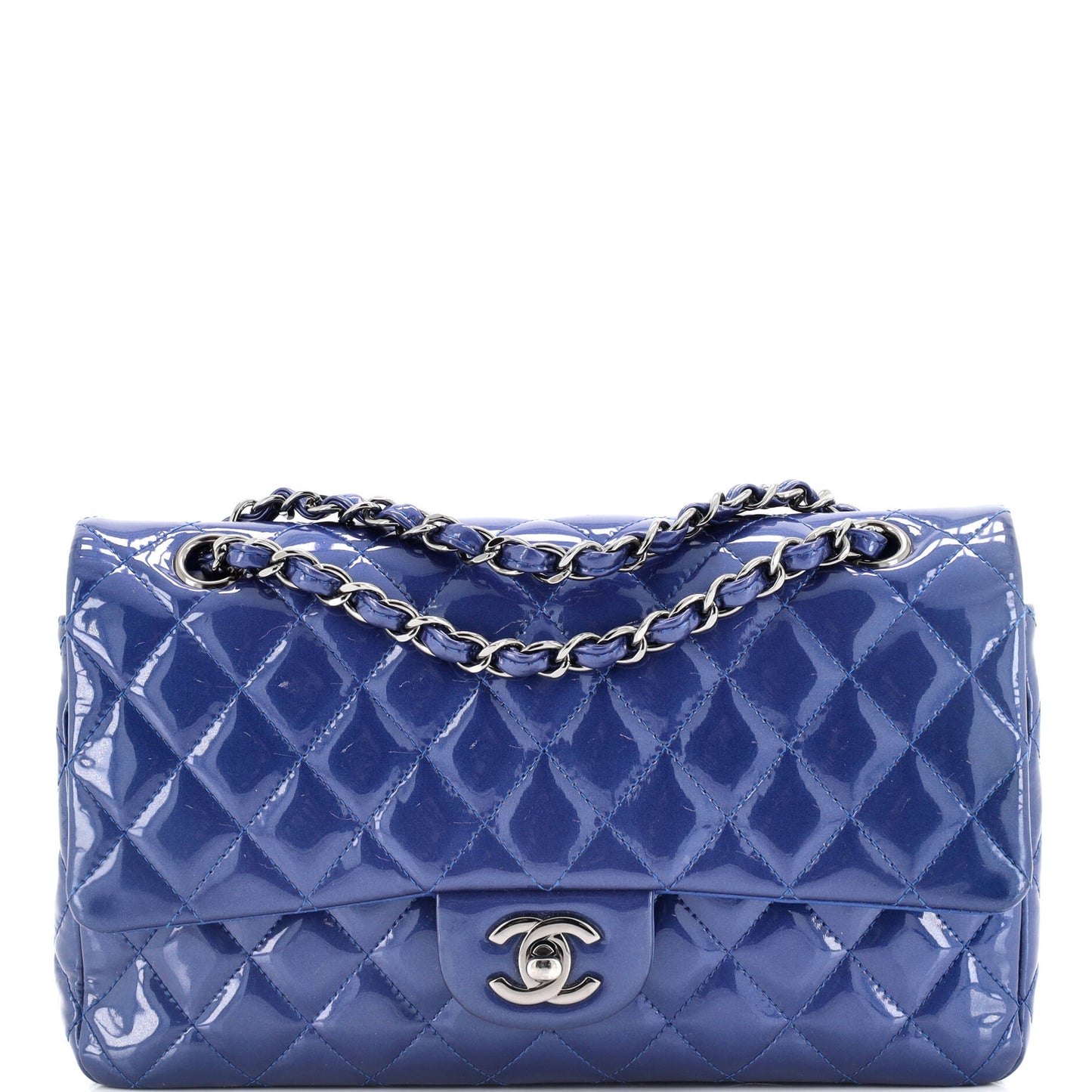 Classic Double Flap Bag Quilted Patent Medium