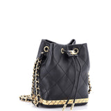 Lock Frame Bucket Bag with Chain Quilted Lambskin Small