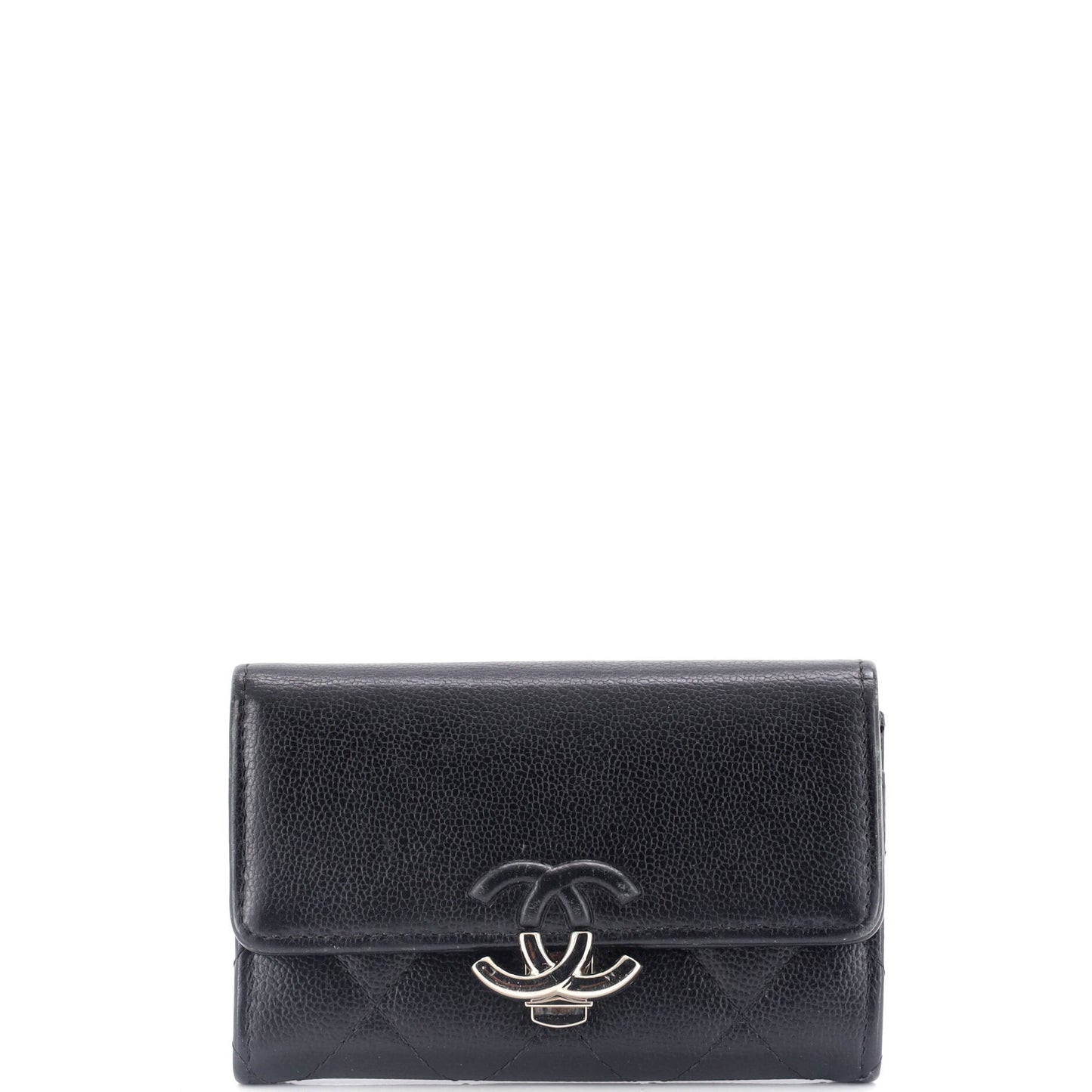 CC Box Flap Card Case Quilted Caviar