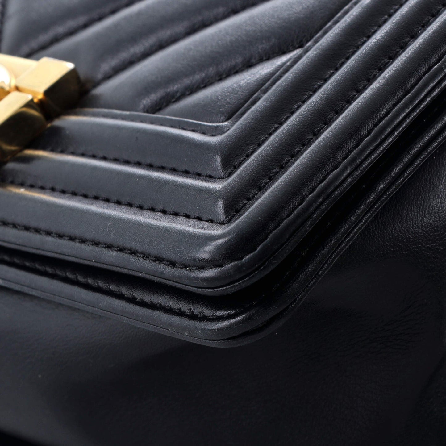 Boy Flap Bag Chevron Lambskin Small