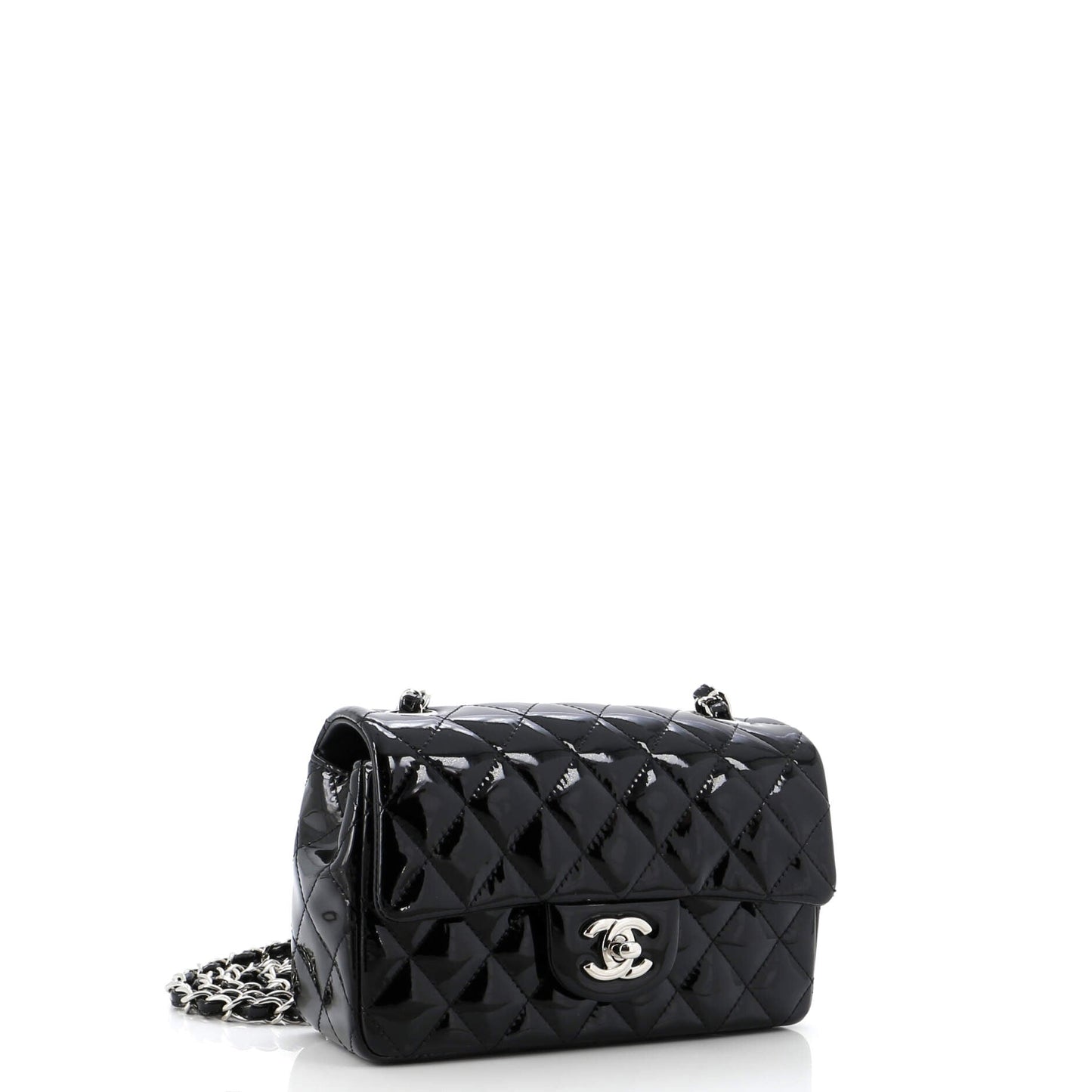 Classic Single Flap Bag Quilted Patent Mini