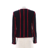 Women's Four Pocket Frayed Collarless Jacket Tweed