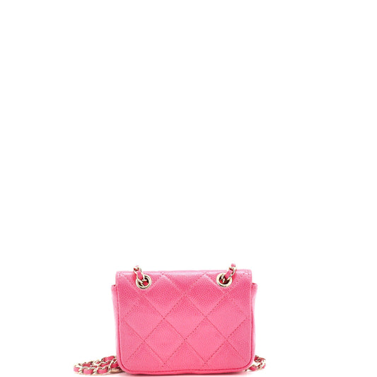 Classic Flap Chain Belt Bag Quilted Caviar Mini
