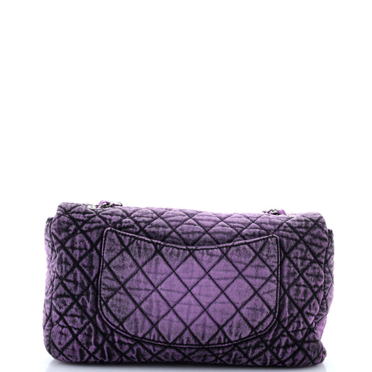 Denimpression Flap Bag Quilted Distressed Denim Medium