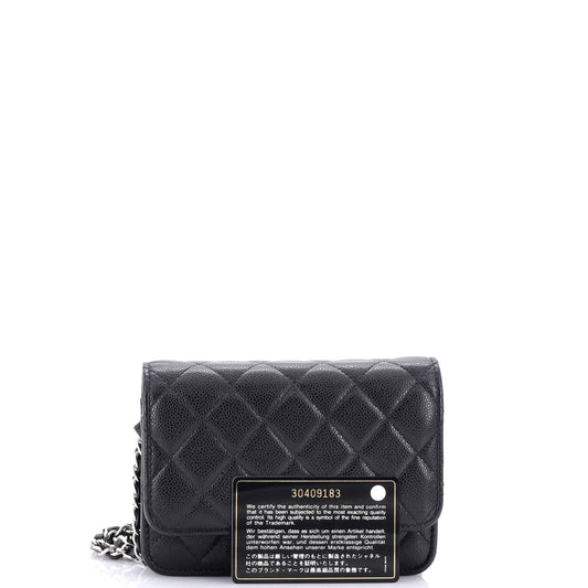 Wallet on Chain Quilted Caviar Mini