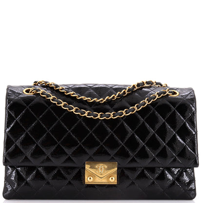 Envelope Lock 3 Bag Quilted Patent Goatskin Medium