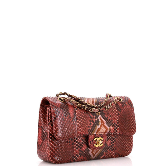 Classic Double Flap Bag Multicolor Python Medium