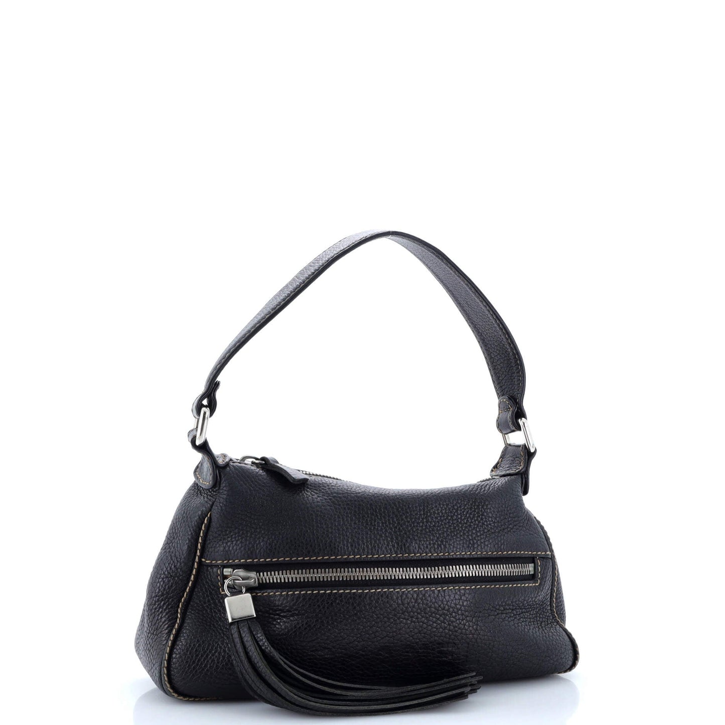 Lax Front Zip Bag Pebbled Leather Small