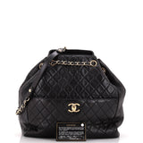 Drawstring CC Lock Bucket Bag Quilted Lambskin Medium