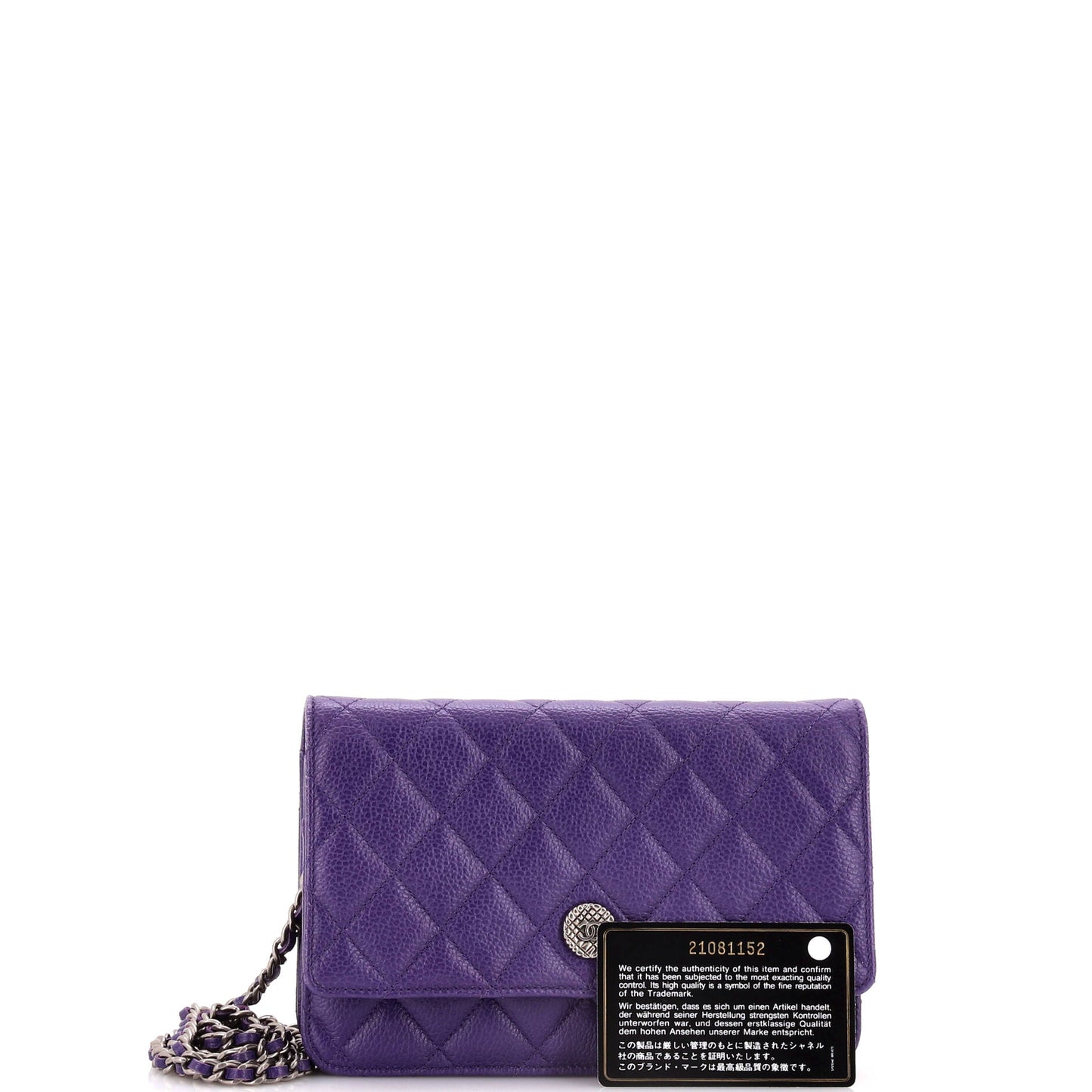 Wallet on Chain Quilted Caviar