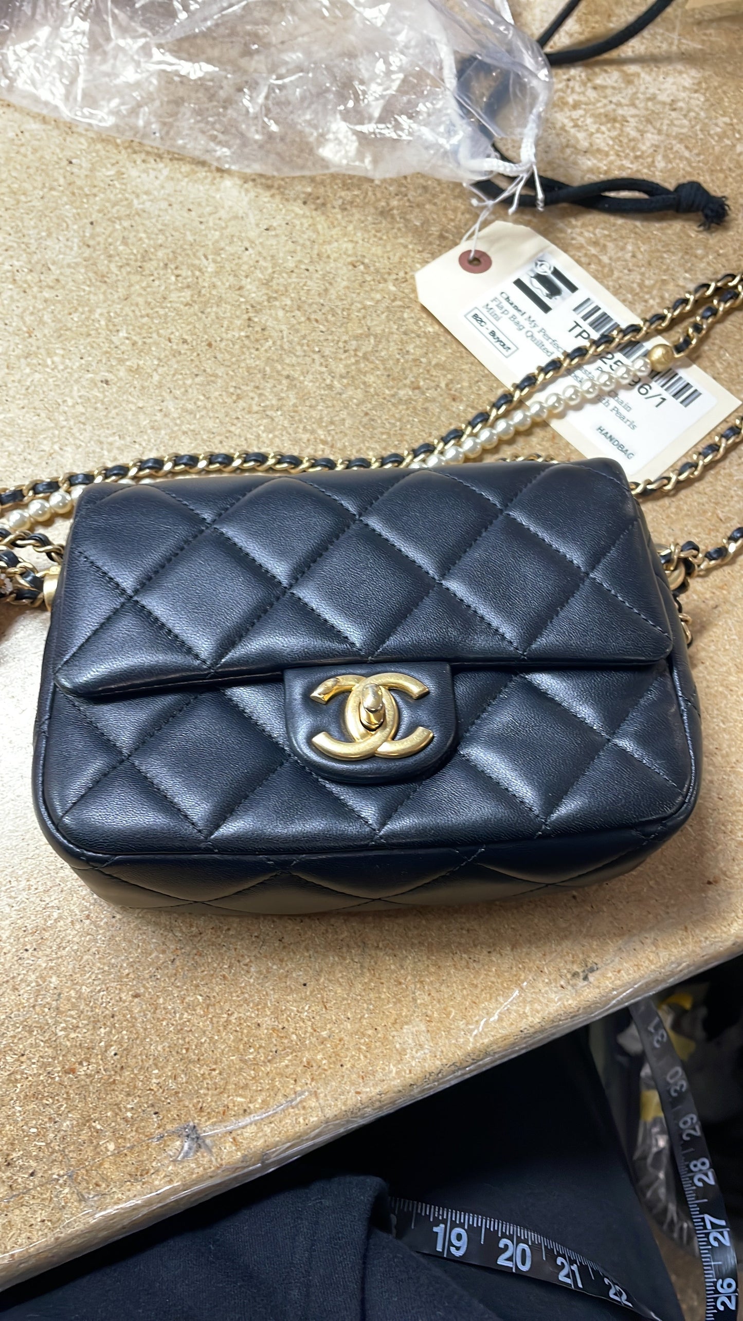 My Perfect Adjustable Chain Flap Bag Quilted Lambskin with Pearls Mini