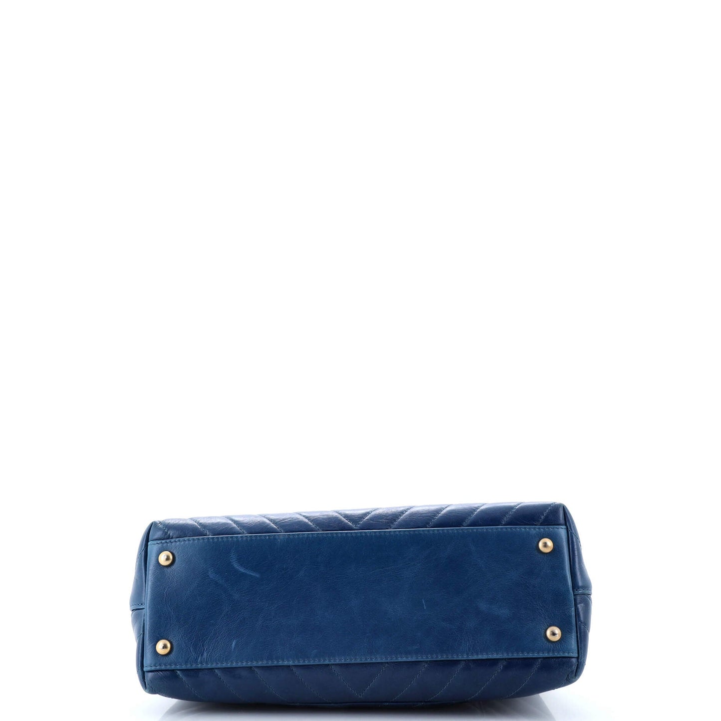 Coco Top Handle Bag Chevron Calfskin Small