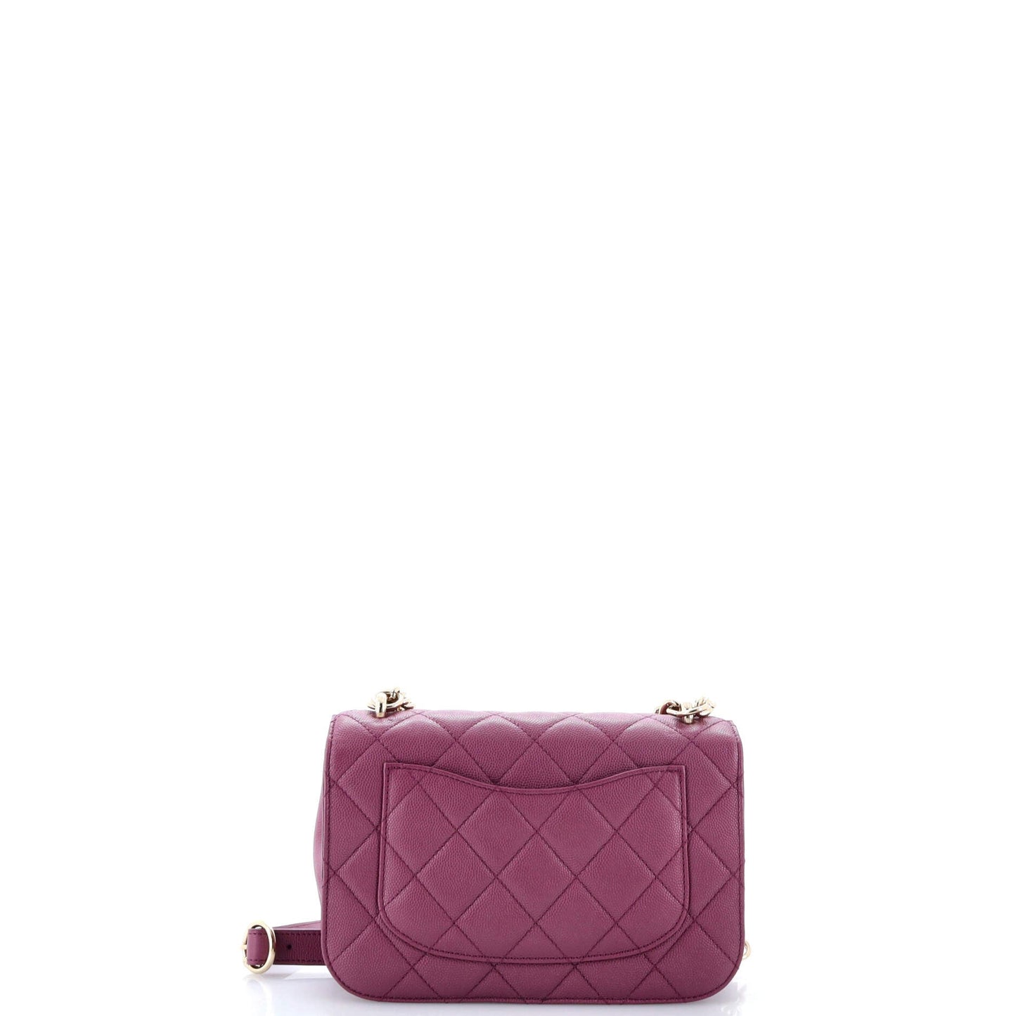 Chain Handle CC Flap Bag Quilted Caviar with Studded Detail Small