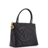 Medallion Tote Quilted Caviar