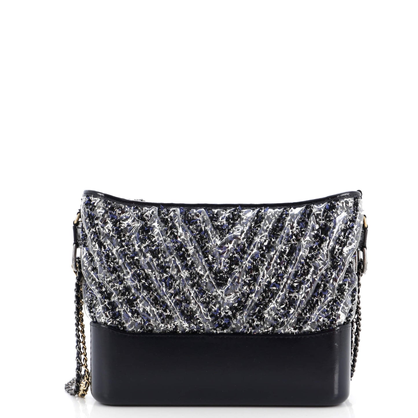 Gabrielle Hobo Chevron PVC Over Tweed Medium