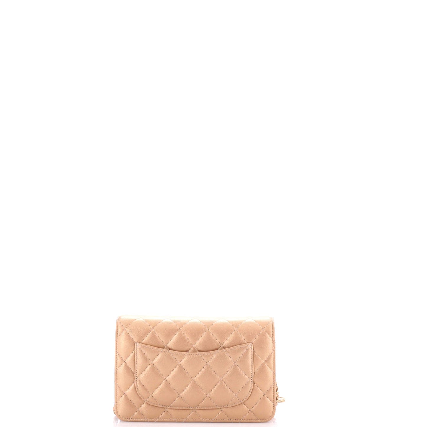 Textured CC Wallet on Chain Quilted Caviar