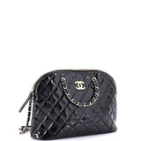 CC Dome Zip Shopping Bag Quilted Patent Small