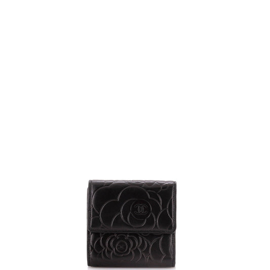 Trifold Wallet Camellia Lambskin Compact