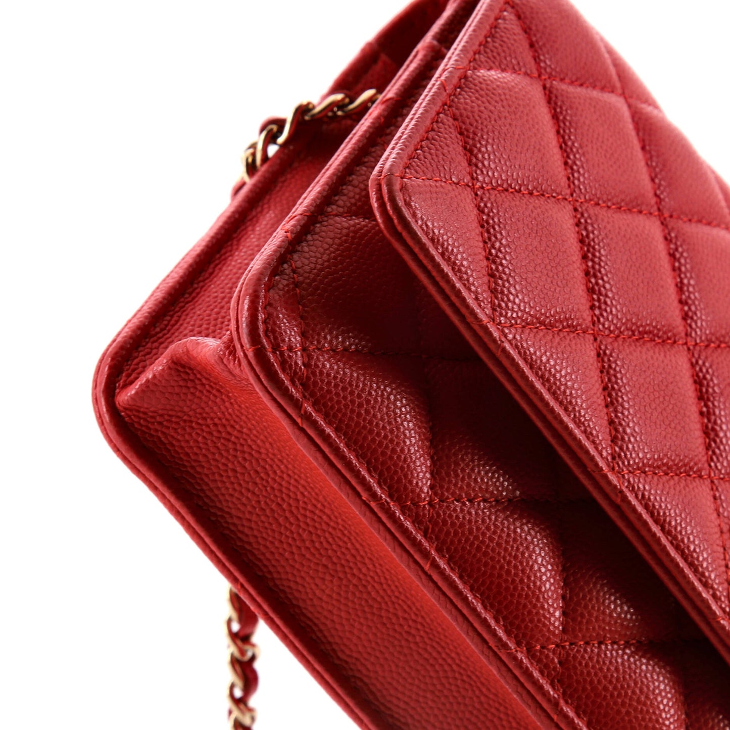 Wallet on Chain Quilted Caviar