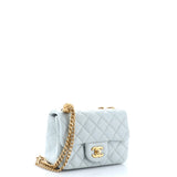 Sweet Camellia Adjustable Chain Square Flap Bag Quilted Lambskin Mini