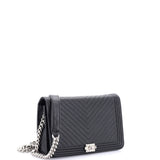 Boy Wallet on Chain Chevron Caviar
