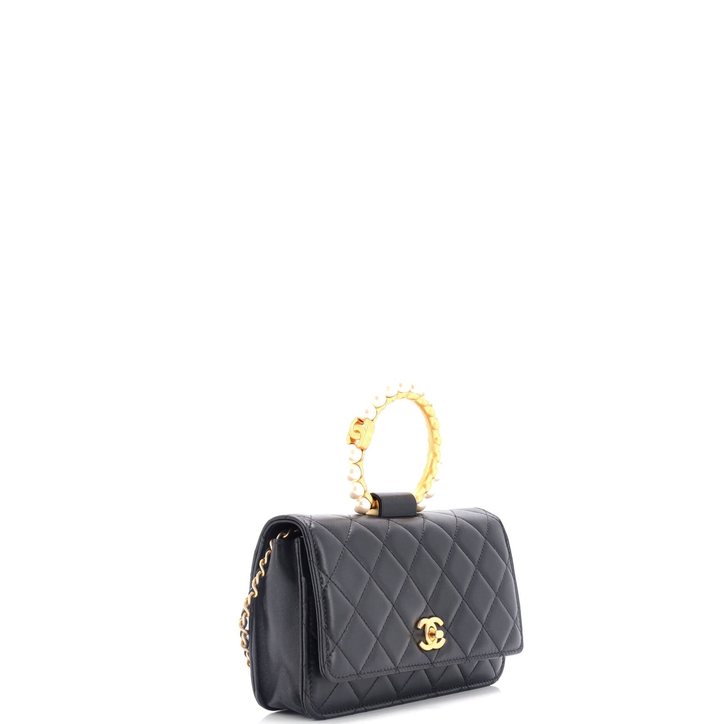 Pearl Crown Wallet on Chain Quilted Lambskin
