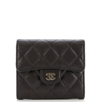 CC Compact Classic Flap Wallet Quilted Caviar