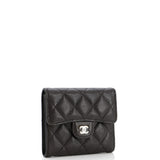 CC Compact Classic Flap Wallet Quilted Caviar