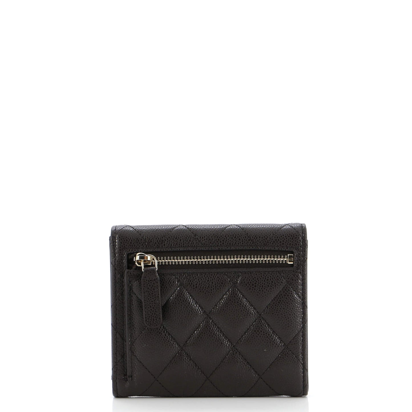 CC Compact Classic Flap Wallet Quilted Caviar
