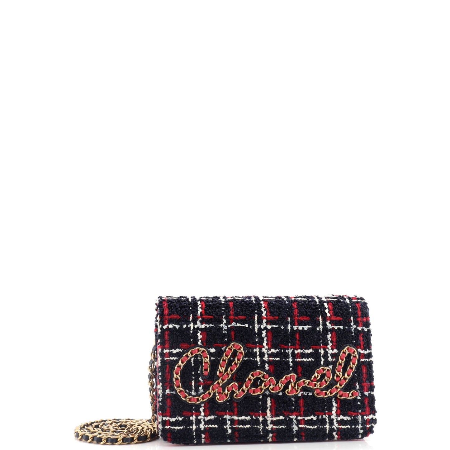 Chain Signe Wallet on Chain Quilted Tweed