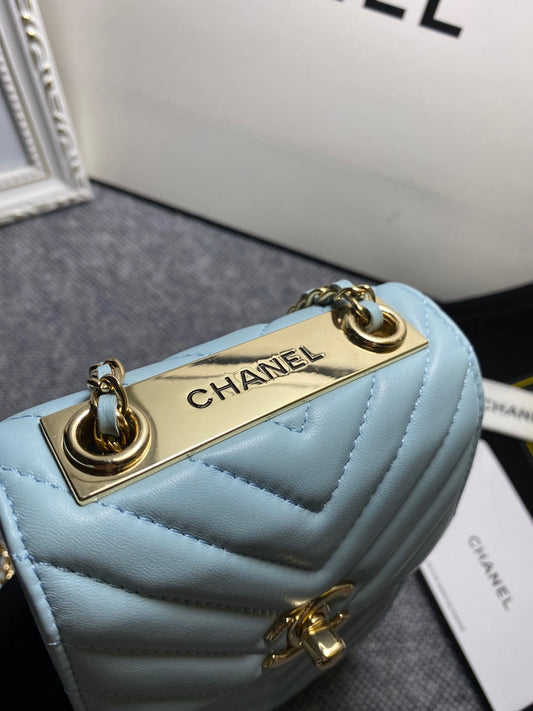 CHL -  Chevron Trendy CHL -  Phone Light Blue Bag For Women 18cm/7in