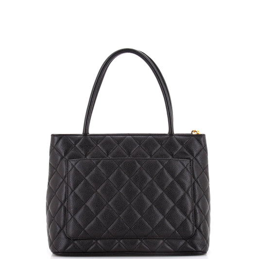 Medallion Tote Quilted Caviar