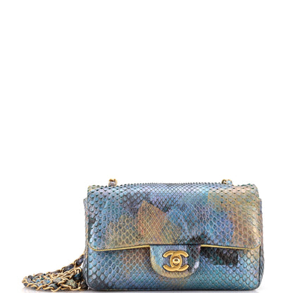 Classic Single Flap Bag Iridescent Python Mini