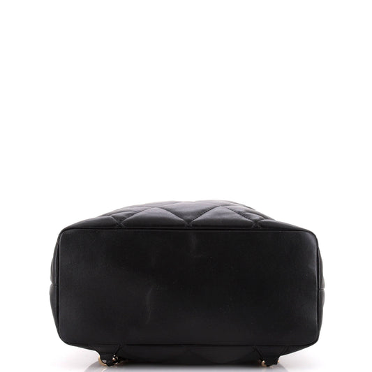 CC Drawstring Backpack Quilted Lambskin Large