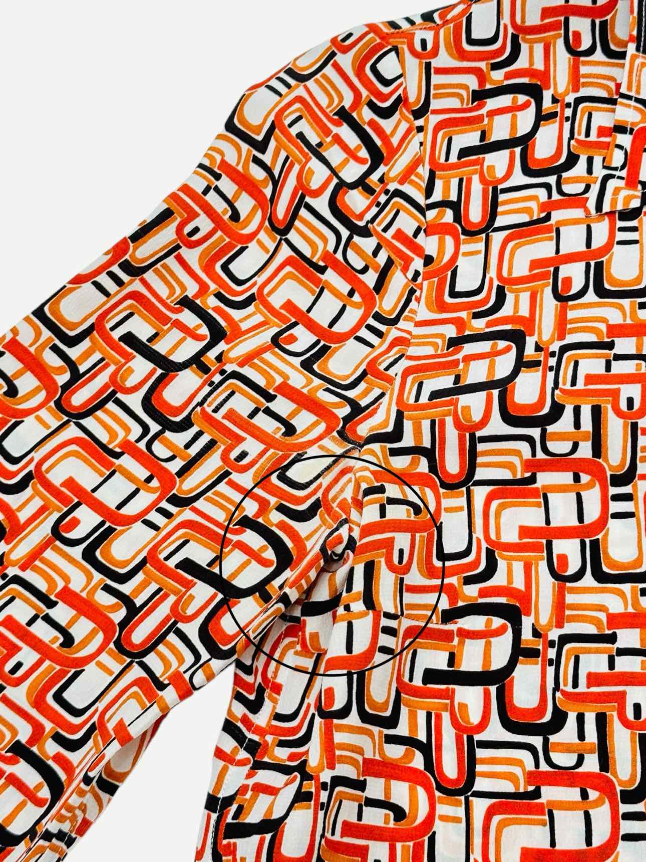 PRADA Orange Multicolor Printed Size US 4 Shirt