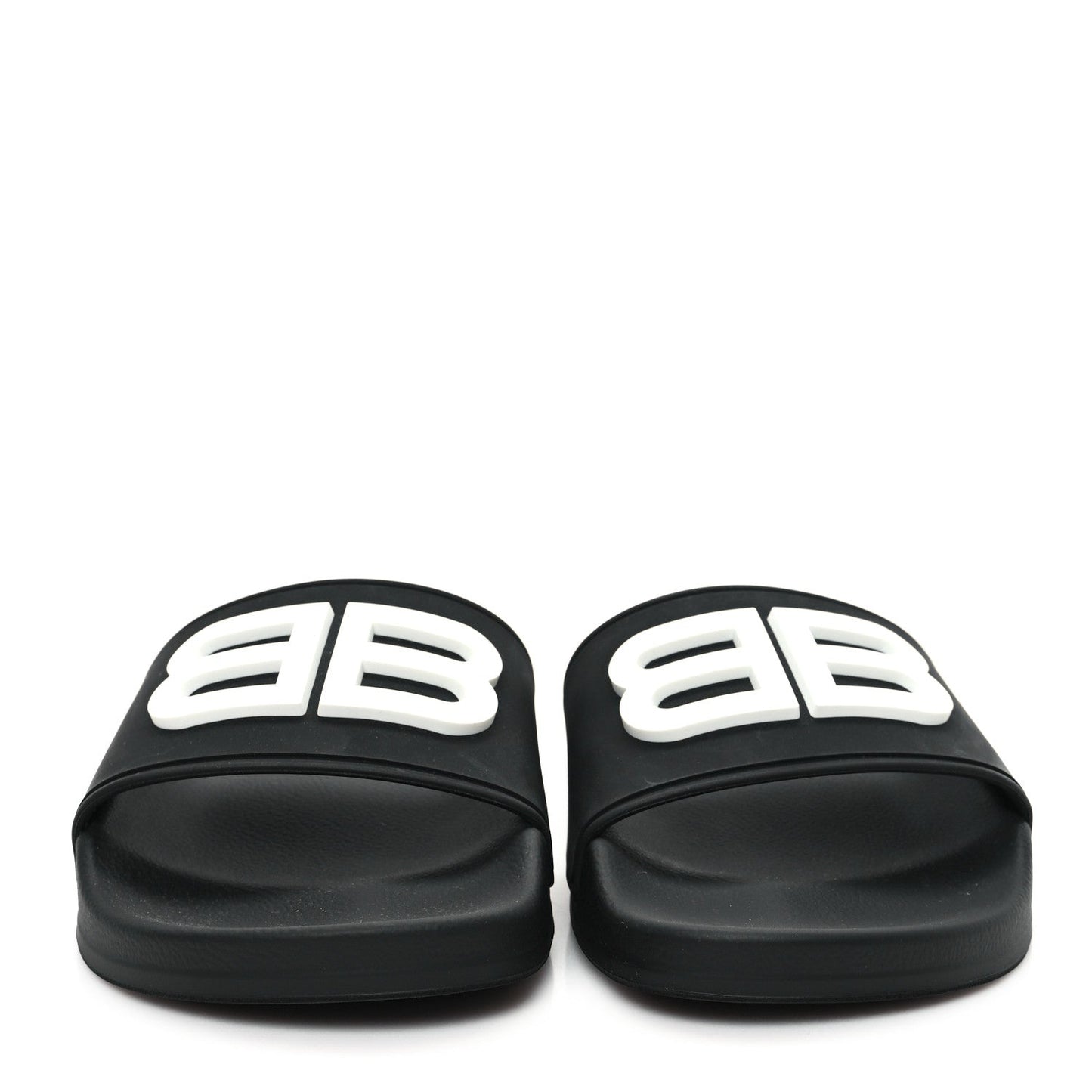 Balenciaga Rubber Womens BB Pool Slide Sandals 36 Black