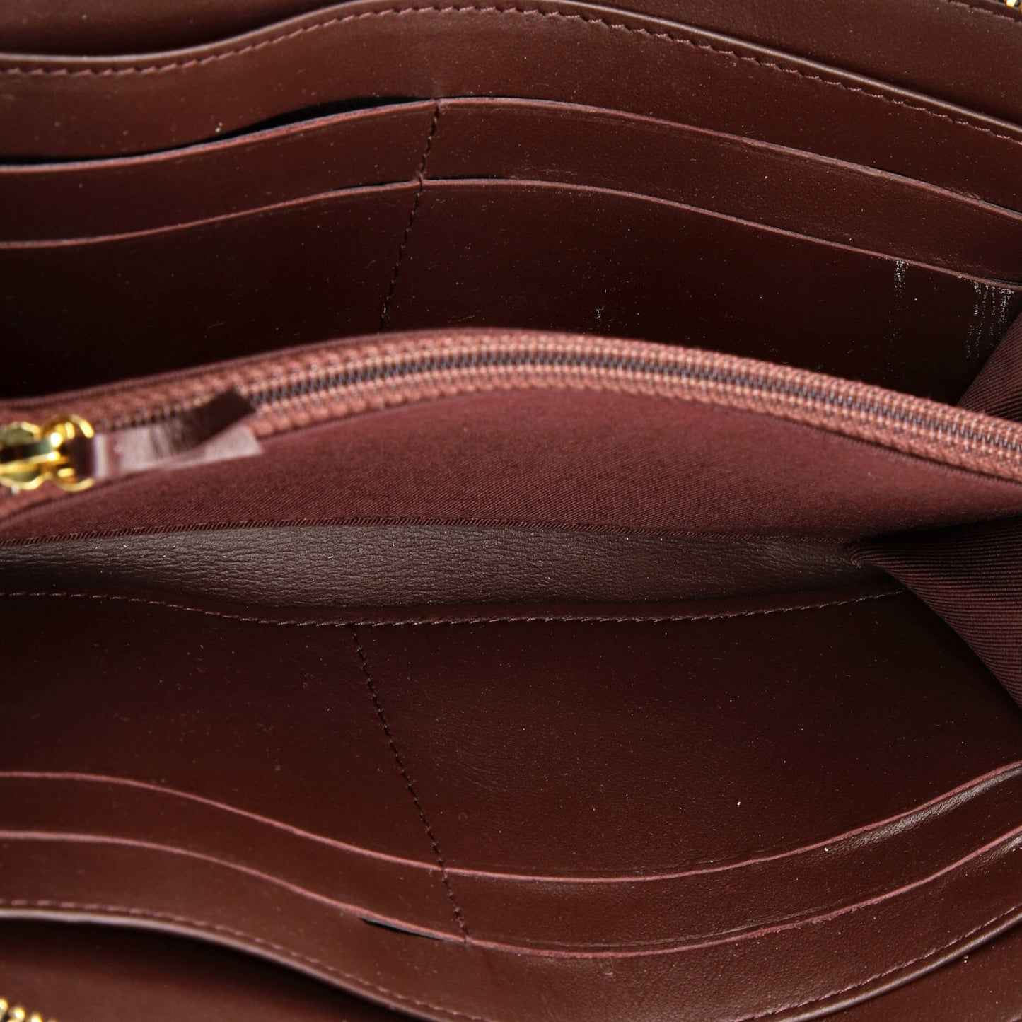 Zip Around Wallet Quilted Caviar Long
