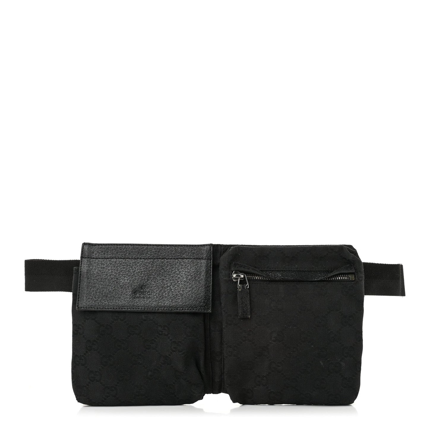 Amelia GG Monogram Double Pocket Belt Bag Black