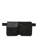 Amelia GG Monogram Double Pocket Belt Bag Black