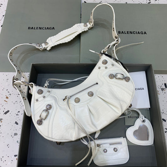 BLN-Ciaga Le Cagole XS Shoulder Bag In White, For Women,  Bags 13in/33Amelia700940210BK9104