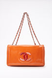 Chanel Patent Orange and Pink Leather Bag